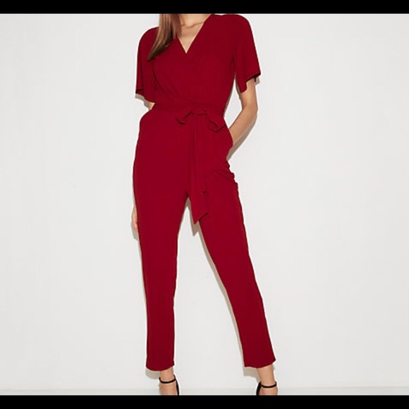 express v neck jumpsuit